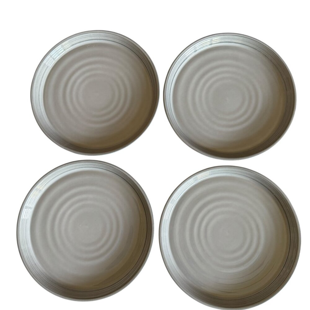 Tommy Bahama Melamine 10" Dinner Plates Set of 4 Side Ridges Gray